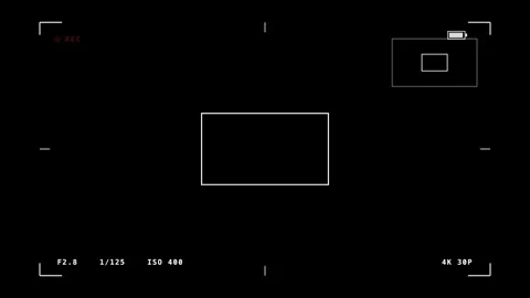 Camera Viewfinder Punch In Focus Check Overlay On Black Background Vídeos de archivo 342718503
