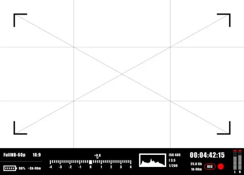 Camera viewfinder rec background. Camera focusing screen Illustrazione stock