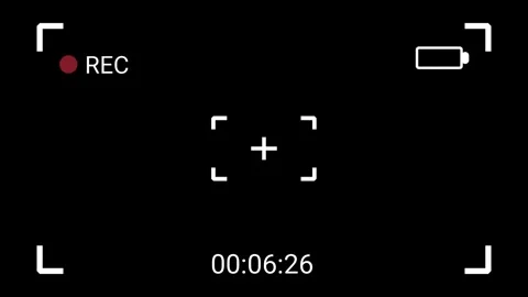 Camera Viewfinder Recording Overlay Black Background Stock-Footage 342599050