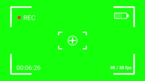 Camera Viewfinder Recording Overlay Green Screen Video stock 342599082