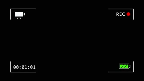 Camera viewfinder recording screen animation on a black background Stock Footage 152422210