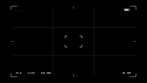 Camera Viewfinder Rule Of Thirds Grid Overlay On Black Background Vídeos de archivo 342718292