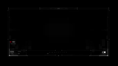 Camera viewfinder screen digital display and camera data. Useful for film, t Stock Footage 316323069