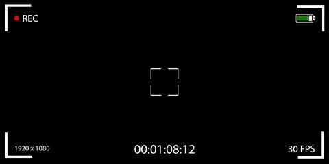 Camera viewfinder. Video record and photography shoot. DSLR screens. Digital 스톡 일러스트