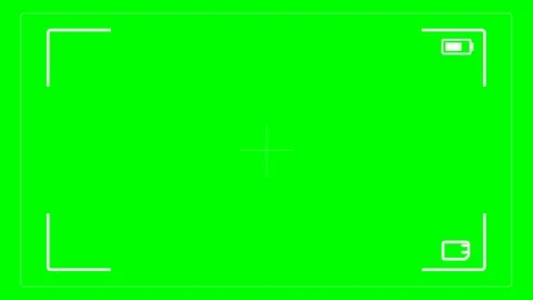 Camera viewfinder white guide Recording with timecode on green screen Stock Footage 121700900