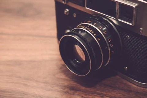 Camera in vintage style Stock Photos