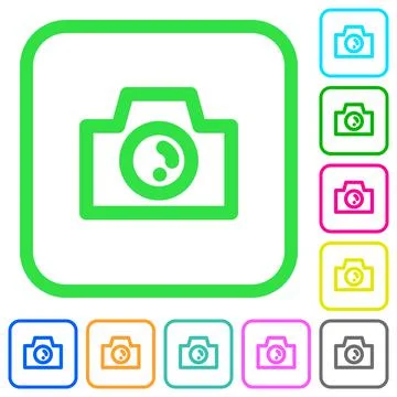 Camera vivid colored flat icons icons 스톡 일러스트