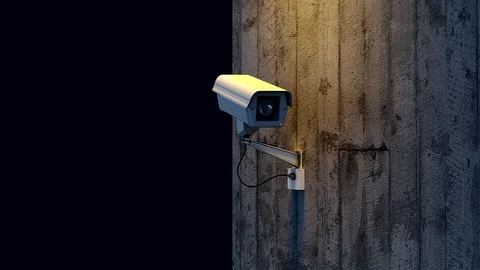 Camera on wall rotating with alpha channel Video stock 91804407