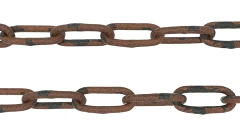The camera watches as two parallel chains move slowly towards each other against Video stock 149508726