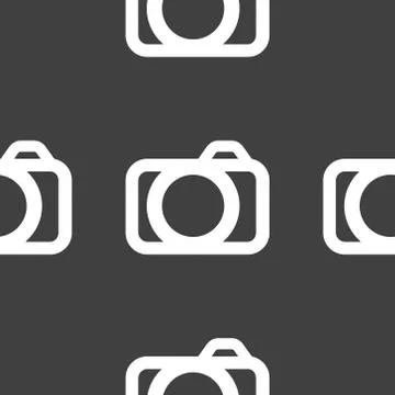 Camera web icon. flat design. Seamless pattern. イラスト素材
