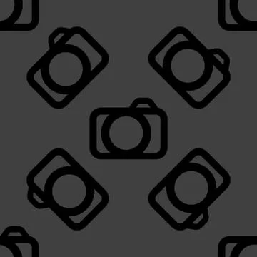 Camera web icon. flat design. Seamless pattern. 스톡 일러스트