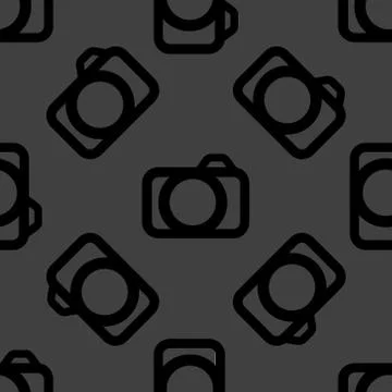 Camera web icon. flat design. Seamless pattern. Illustrazione stock