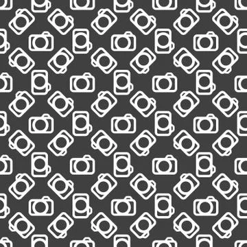 Camera web icon. flat design. Seamless pattern. Illustrazione stock