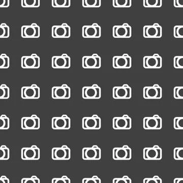 Camera web icon. flat design. Seamless pattern. Stock Illustration