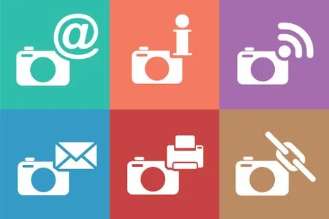 Camera web icons set Stock Illustration