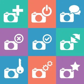 Camera web icons set Stock Illustration