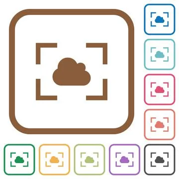 Camera white balance cloudy mode simple icons Stock Illustration