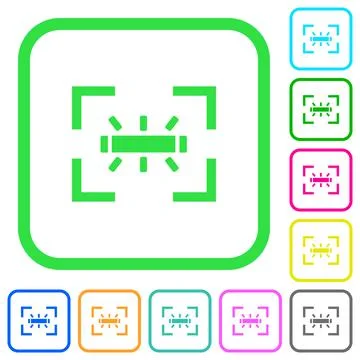 Camera white balance fluorescent mode vivid colored flat icons Illustrazione stock