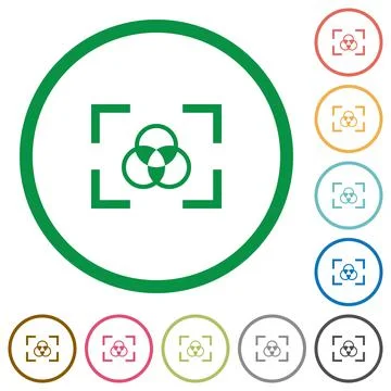 Camera white balance setting flat icons with outlines Illustrazione stock