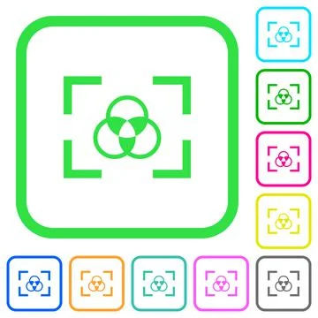 Camera white balance setting vivid colored flat icons 스톡 일러스트
