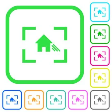 Camera white balance shade mode vivid colored flat icons Stock Illustration