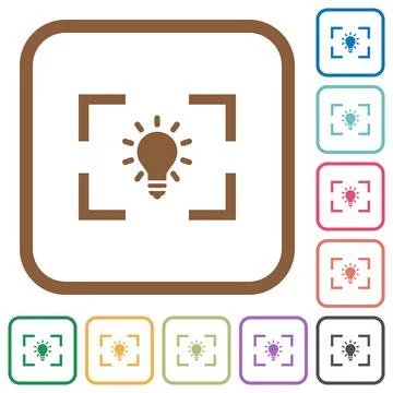 Camera white balance tungsten mode simple icons Stock Illustration
