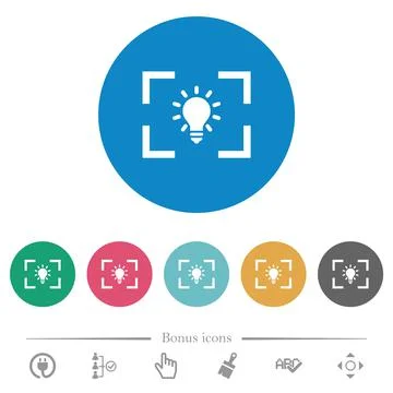 Camera white balance tungsten mode flat round icons Stock Illustration