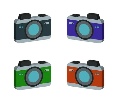 Camera on white Stock Illustration