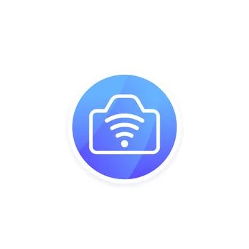 Camera with wi-fi connection icon for apps Stock Illustration