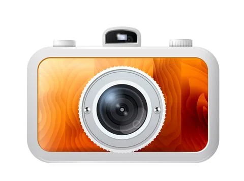 Camera wooden case isolated on white background Stock Illustration