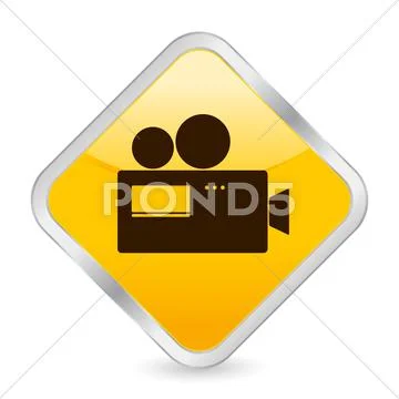 Camera yellow square icon Stock Illustration