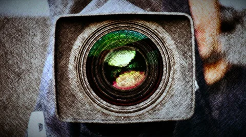 Camera zoom and focus Stock Footage 33736139