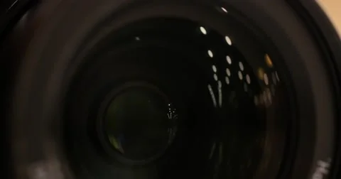 Camera zoom. Closeup shot of professional video camera, with its lens zooming in 스톡 동영상 61734680