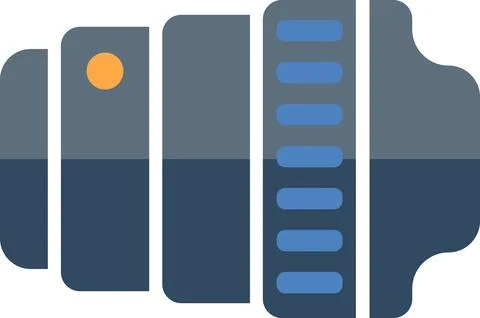 Camera zoom lens horizontal optical gear icon Stock Illustration