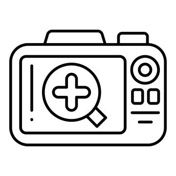 Camera Zoom Line Icon Stock Illustration