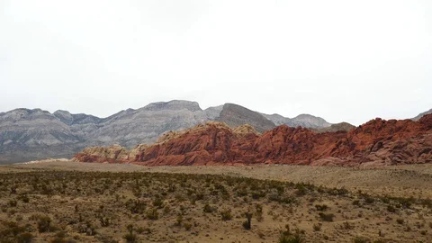 Camera zoom in on red rock mountains Stock Footage 105218042
