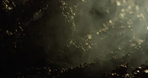 Camera zoom in on a smoking meteorite Stock Footage 190828468