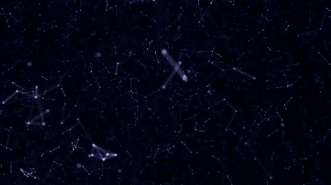 Camera zoom in space moving trough abstract lines and balls. Stock Footage 62930329