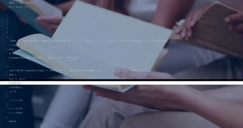 Camera zooming, hands holding mint book, turning pages, code bars shifting, Stock Footage 328527478