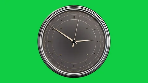 Camera zooming in, starting clock scaling as gold hands sweeping, showing dial Stock Footage 337506433