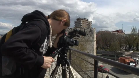 Cameraman in action 스톡 동영상 37427002