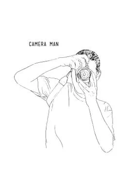 Cameraman with camera. Stock Illustration