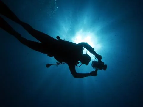 Cameraman diver Stock Photos