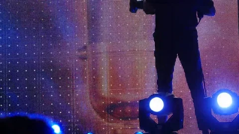 Cameraman Shooting on Stage Stock Footage 69268990