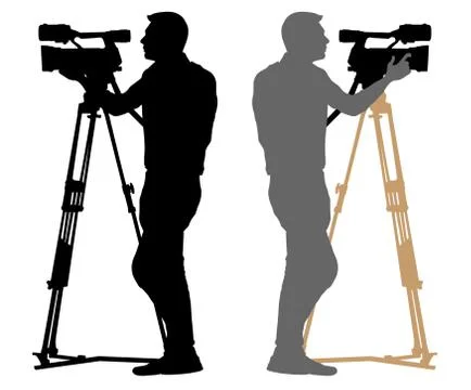 Cameraman silhouette vector Stock Illustration