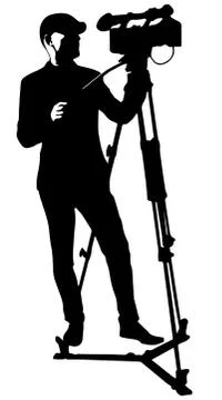 Cameraman with video camera Stock Illustration