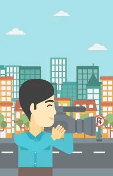 Cameraman with video camera vector illustration Stock Illustration