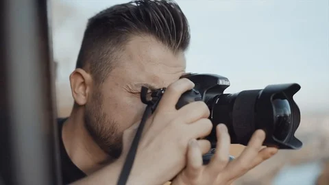 Cameraman at work in the countryside Video stock 119540196