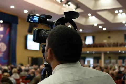 Cameraman at work Stock Photos