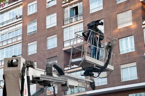 Cameraman working Stock Photos